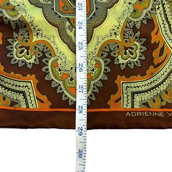Adrienne Vittadini Brown Silk Velvet Paisley Scarf